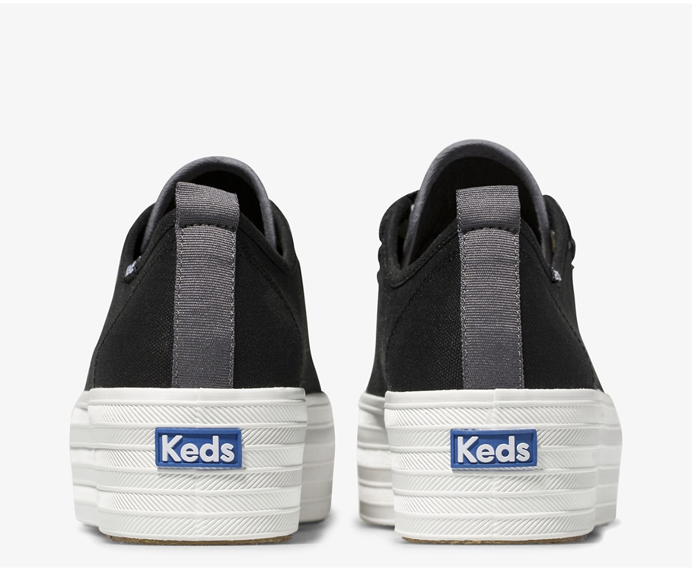 Zapatillas Keds Mujer Negras - Triple Up Lona - 916-NKXPYQ